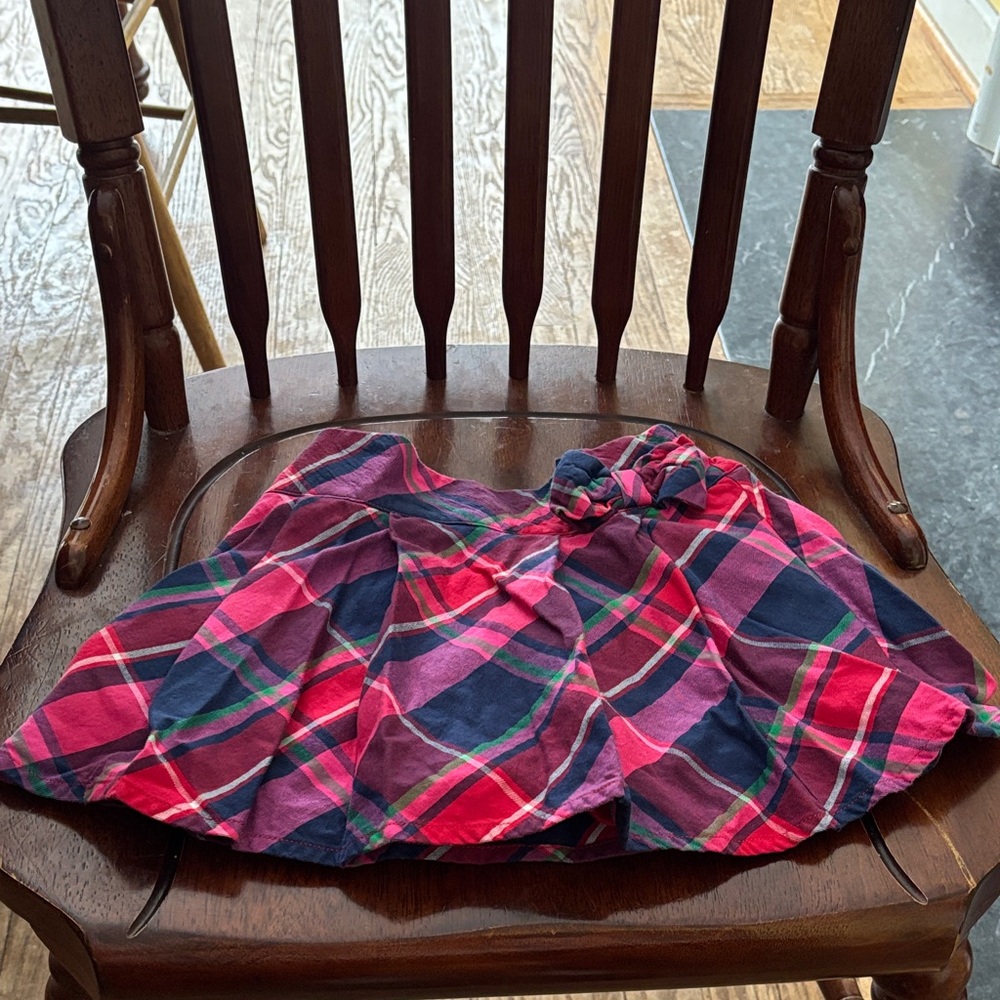 Gymboree Size 4T Plaid Skort/Pleated w Bow/Pink, Blue, Red & Green